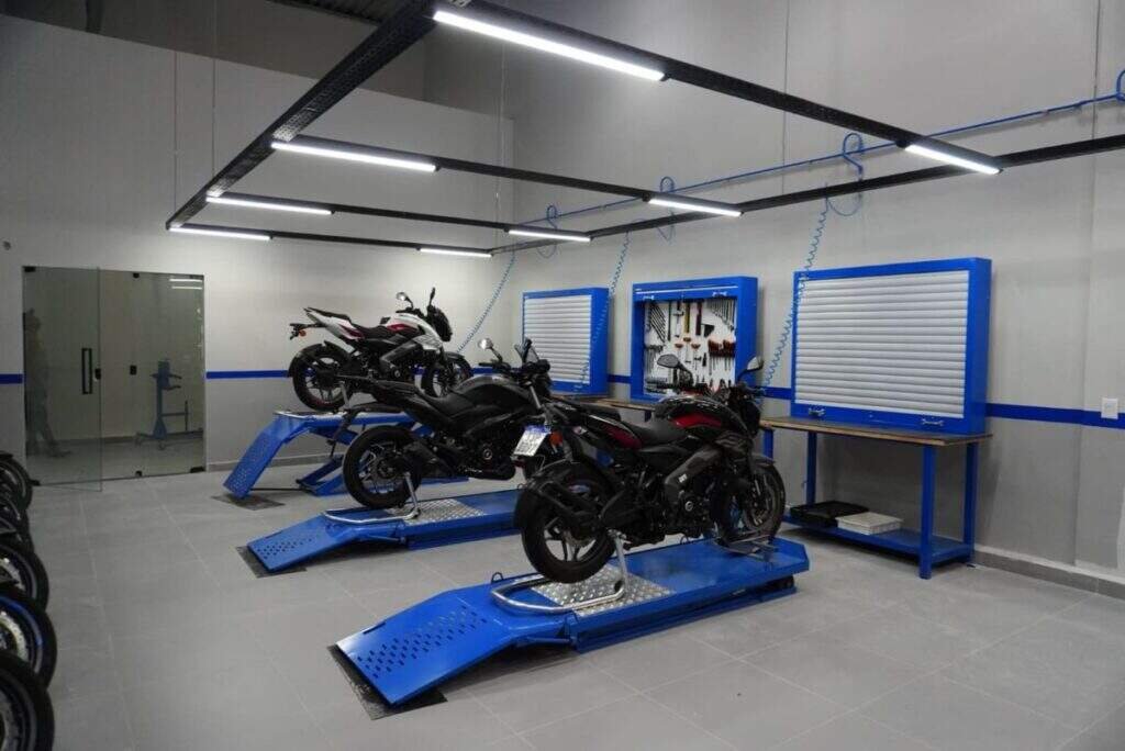 Bajaj dealership workshop in Brazil